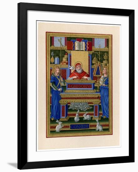 St Gregory the Great Receiving Inspiration from the Holy Spirit, C1490-null-Framed Giclee Print