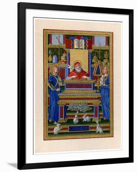 St Gregory the Great Receiving Inspiration from the Holy Spirit, C1490-null-Framed Giclee Print