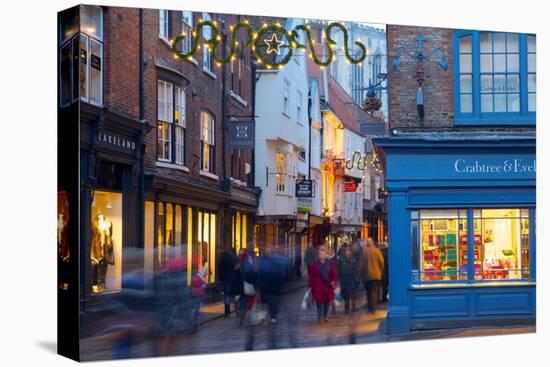 St. Helen's Square at Christmas at Dusk, York, Yorkshire, England, United Kingdom, Europe-Frank Fell-Stretched Canvas