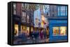 St. Helen's Square at Christmas at Dusk, York, Yorkshire, England, United Kingdom, Europe-Frank Fell-Framed Stretched Canvas