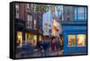 St. Helen's Square at Christmas at Dusk, York, Yorkshire, England, United Kingdom, Europe-Frank Fell-Framed Stretched Canvas