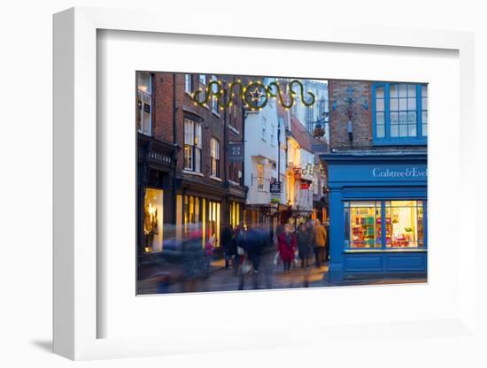 St. Helen's Square at Christmas at Dusk, York, Yorkshire, England, United Kingdom, Europe-Frank Fell-Framed Photographic Print