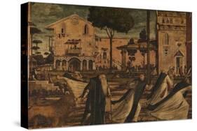 St Hieronymus Leads the Lion to the Monastery-Vittore Carpaccio-Stretched Canvas