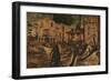 St Hieronymus Leads the Lion to the Monastery-Vittore Carpaccio-Framed Giclee Print