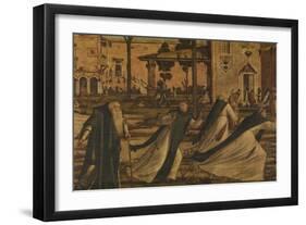 St Hieronymus Leads the Lion to the Monastery-Vittore Carpaccio-Framed Giclee Print