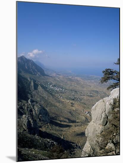 St. Hilarion View to the West Over Karaman Village and Mediterranean, Cyprus, Mediterranean-Christopher Rennie-Mounted Photographic Print