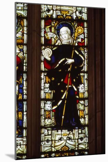 St. Hilda of Whitby holding an ammonite, West window, Hereford Cathedral, 20th century-CM Dixon-Mounted Giclee Print