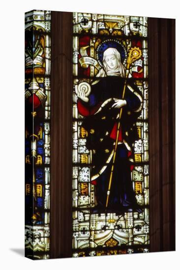 St. Hilda of Whitby holding an ammonite, West window, Hereford Cathedral, 20th century-CM Dixon-Stretched Canvas