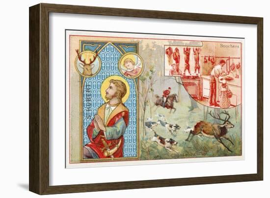 St Hubert, Patron Saint of Hunters-null-Framed Giclee Print