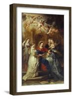 St. Ildefonso Altarpiece, Central Panel Depicting Virgin Mary Presenting a Liturgical Robe-Peter Paul Rubens-Framed Giclee Print