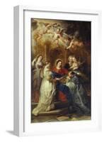 St. Ildefonso Altarpiece, Central Panel Depicting Virgin Mary Presenting a Liturgical Robe-Peter Paul Rubens-Framed Giclee Print