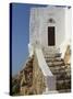 St. Ilias Hill and Church, Hora, Patmos, Greece-Walter Bibikow-Stretched Canvas