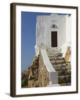 St. Ilias Hill and Church, Hora, Patmos, Greece-Walter Bibikow-Framed Photographic Print