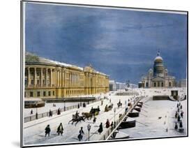 St Isaac's Cathedral and Senate Square, St Petersburg, Russia, 1840S-Louis-Pierre-Alphonse Bichebois-Mounted Giclee Print