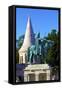 St. Istvan Statue, Fisherman's Bastion, Budapest, Hungary, Europe-Neil Farrin-Framed Stretched Canvas