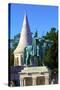 St. Istvan Statue, Fisherman's Bastion, Budapest, Hungary, Europe-Neil Farrin-Stretched Canvas