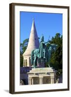 St. Istvan Statue, Fisherman's Bastion, Budapest, Hungary, Europe-Neil Farrin-Framed Photographic Print