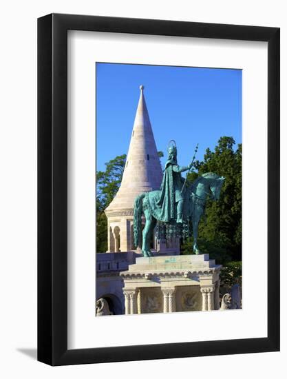 St. Istvan Statue, Fisherman's Bastion, Budapest, Hungary, Europe-Neil Farrin-Framed Photographic Print