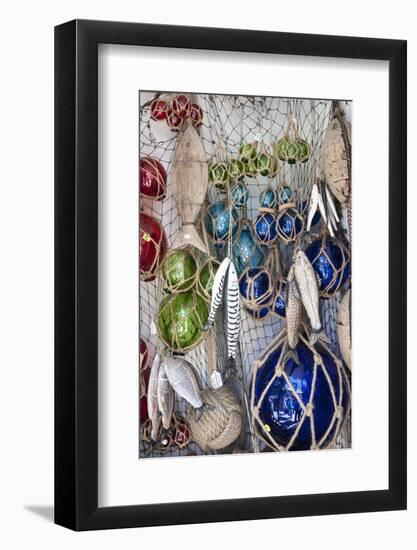 St Ives, Cornwall, England. Display of Crafts and Gifts for Sale in a Shop-Paul Harris-Framed Photographic Print