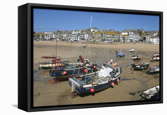 St Ives Harbour at Low Tide, Cornwall-Peter Thompson-Framed Stretched Canvas