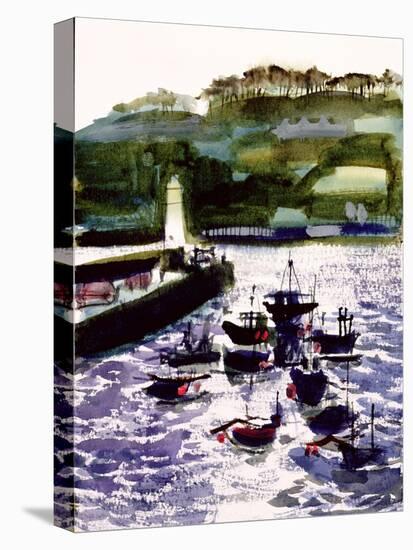 St. Ives Harbour, High Tide-Felicity House-Stretched Canvas