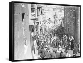 St Ives Street Procession-null-Framed Stretched Canvas
