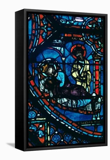 St James appears to Charlemagne in a dream, stained glass, Chartres Cathedral, France, c1225-Unknown-Framed Stretched Canvas