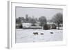 St. James' Church and Sheep with Lambs in Snow, Chipping Campden, Cotswolds-Stuart Black-Framed Photographic Print