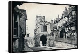 St James' Church over West Gate, Warwick, Warwickshire, 1929-BC Clayton-Framed Stretched Canvas