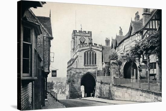 St James' Church over West Gate, Warwick, Warwickshire, 1929-BC Clayton-Stretched Canvas