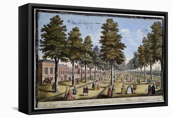 St James Palace and Park, London, Showing Formal Planting of Trees in Avenues, 1750-Jacques Rigaud-Framed Stretched Canvas