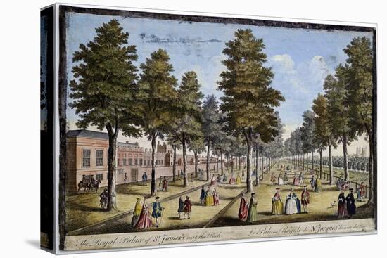 St James Palace and Park, London, Showing Formal Planting of Trees in Avenues, 1750-Jacques Rigaud-Stretched Canvas
