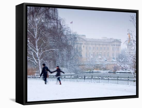 St James Park and Buckingham Palace, London, England, UK-Alan Copson-Framed Stretched Canvas