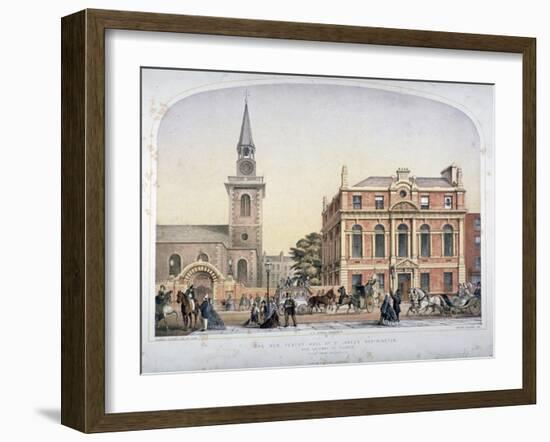 St James's Church, Piccadilly and the New Vestry Hall, London, C1856-Robert Dudley-Framed Giclee Print