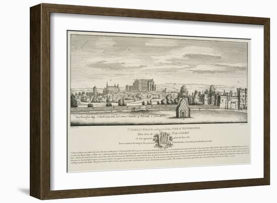 St. James's Palace and Part of City of Westminster from the North Side of Pall Mall in 1660-Wenceslaus Hollar-Framed Giclee Print