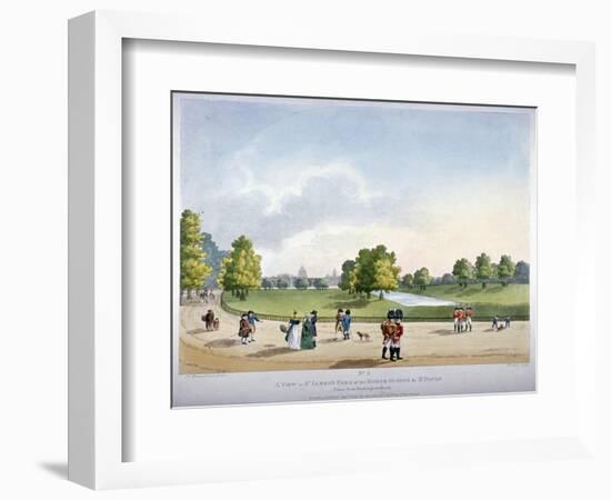 St James's Park, Westminster, London, 1809-Heinrich Schutz-Framed Giclee Print