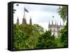 St James's Park with Flags Floating over the Rooftops of the Palace of Westminster - London-Philippe Hugonnard-Framed Stretched Canvas