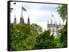 St James's Park with Flags Floating over the Rooftops of the Palace of Westminster - London-Philippe Hugonnard-Framed Stretched Canvas