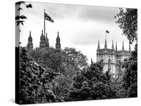 St James's Park with Flags Floating over the Rooftops of the Palace of Westminster - London-Philippe Hugonnard-Stretched Canvas