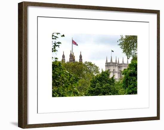 St James's Park with Flags Floating over the Rooftops of the Palace of Westminster - London-Philippe Hugonnard-Framed Art Print