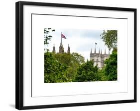 St James's Park with Flags Floating over the Rooftops of the Palace of Westminster - London-Philippe Hugonnard-Framed Art Print