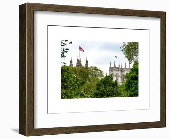 St James's Park with Flags Floating over the Rooftops of the Palace of Westminster - London-Philippe Hugonnard-Framed Art Print