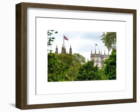 St James's Park with Flags Floating over the Rooftops of the Palace of Westminster - London-Philippe Hugonnard-Framed Art Print