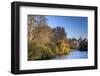 St. James's Park, with view across lake to Horse Guards, sunny late autumn, Whitehall, London, Engl-Eleanor Scriven-Framed Photographic Print