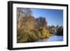 St. James's Park, with view across lake to Horse Guards, sunny late autumn, Whitehall, London, Engl-Eleanor Scriven-Framed Photographic Print