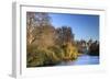 St. James's Park, with view across lake to Horse Guards, sunny late autumn, Whitehall, London, Engl-Eleanor Scriven-Framed Photographic Print