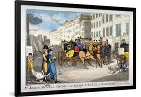 St James Street in an Uproar, or the Quack Artist and His Assailants, 1819-JL Marks-Framed Giclee Print