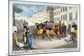 St James Street in an Uproar, or the Quack Artist and His Assailants, 1819-JL Marks-Mounted Giclee Print