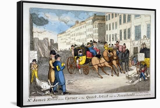 St James Street in an Uproar, or the Quack Artist and His Assailants, 1819-JL Marks-Framed Stretched Canvas