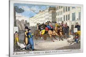 St James Street in an Uproar, or the Quack Artist and His Assailants, 1819-JL Marks-Stretched Canvas